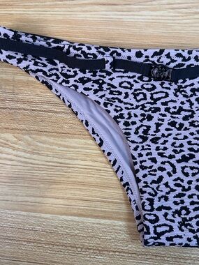 Victoria's Secret Black and Light Pink Leopard Swim Bottom